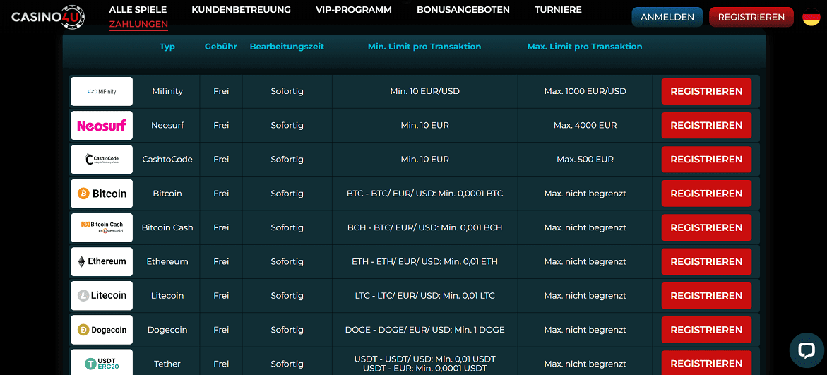 casino4u zahlungoptionen